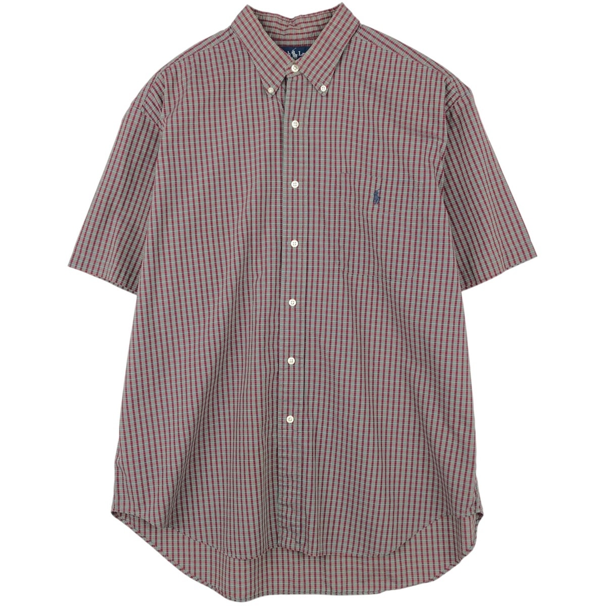 古着 ラルフローレン Ralph Lauren BARTLETT 半袖 ボタンダウン チェックシャツ メンズXL相当/eaa623583