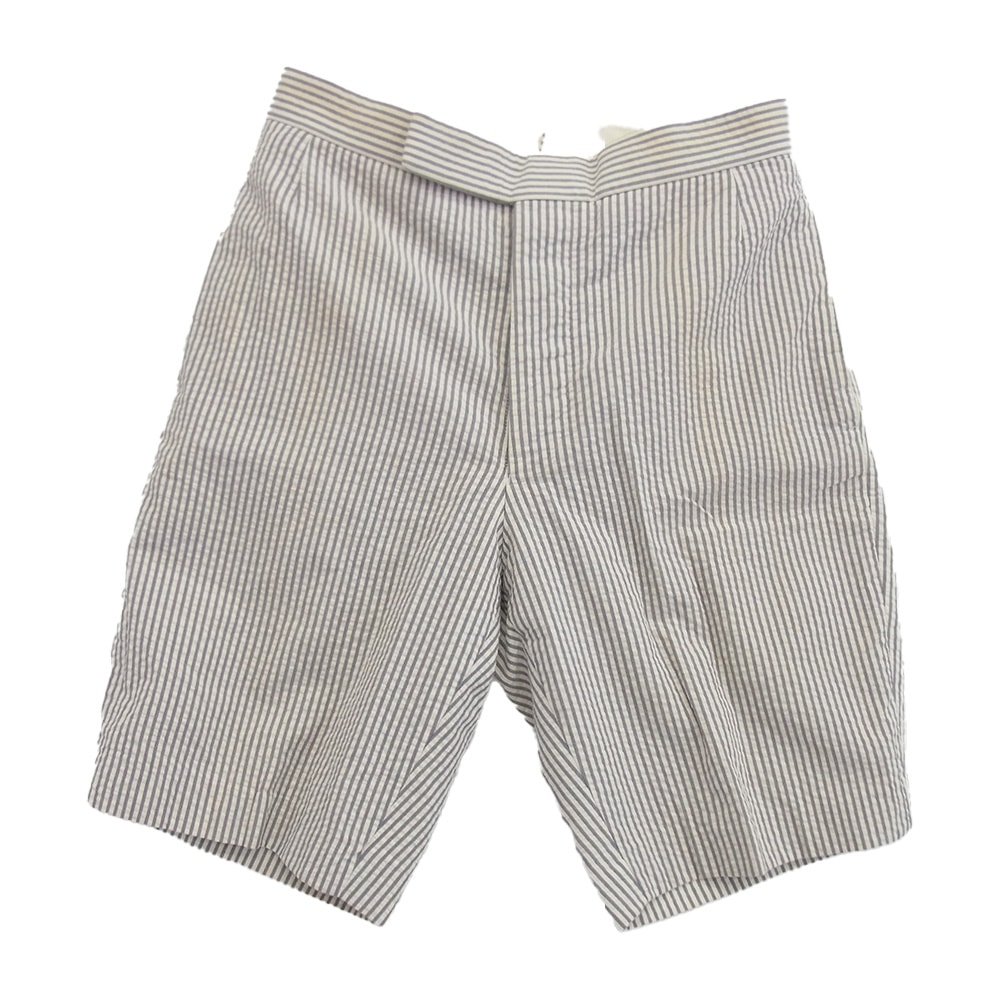 THOM BROWNE トムブラウン ショートパンツ シアサッカー ストライプ ショート ハーフ パンツ ショーツ グレー系【中古】