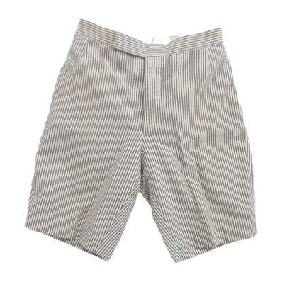 THOM BROWNE トムブラウン ショートパンツ シアサッカー ストライプ ショート ハーフ パンツ ショーツ グレー系【中古】
