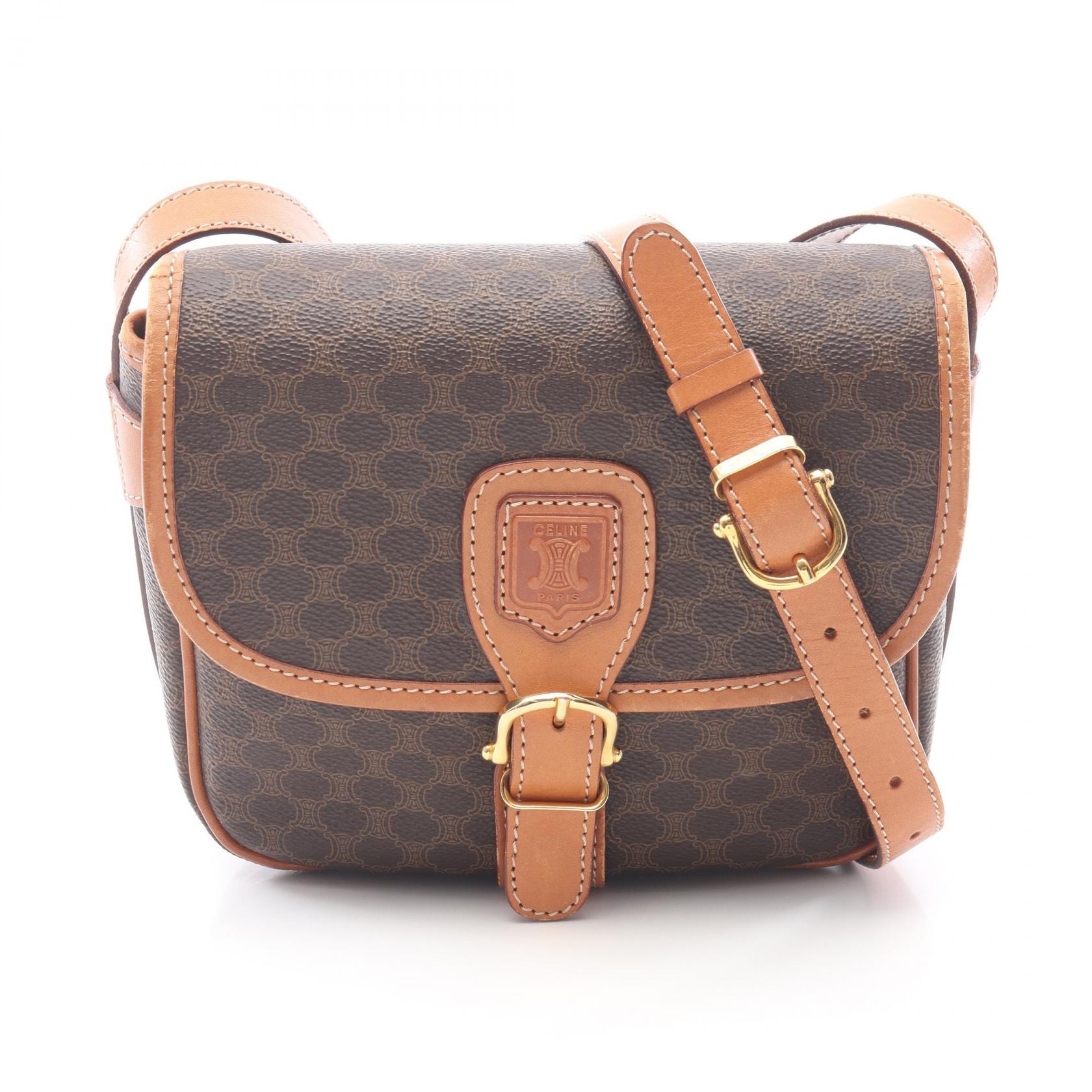 セリーヌ CELINE マカダム ショルダーバッグ バッグ PVCコーティングキャンバス レザー レディース ブラウン系 【中古】 楽天市場】【10%OFF】 セリーヌ ショルダーバッグ マカダム PVC