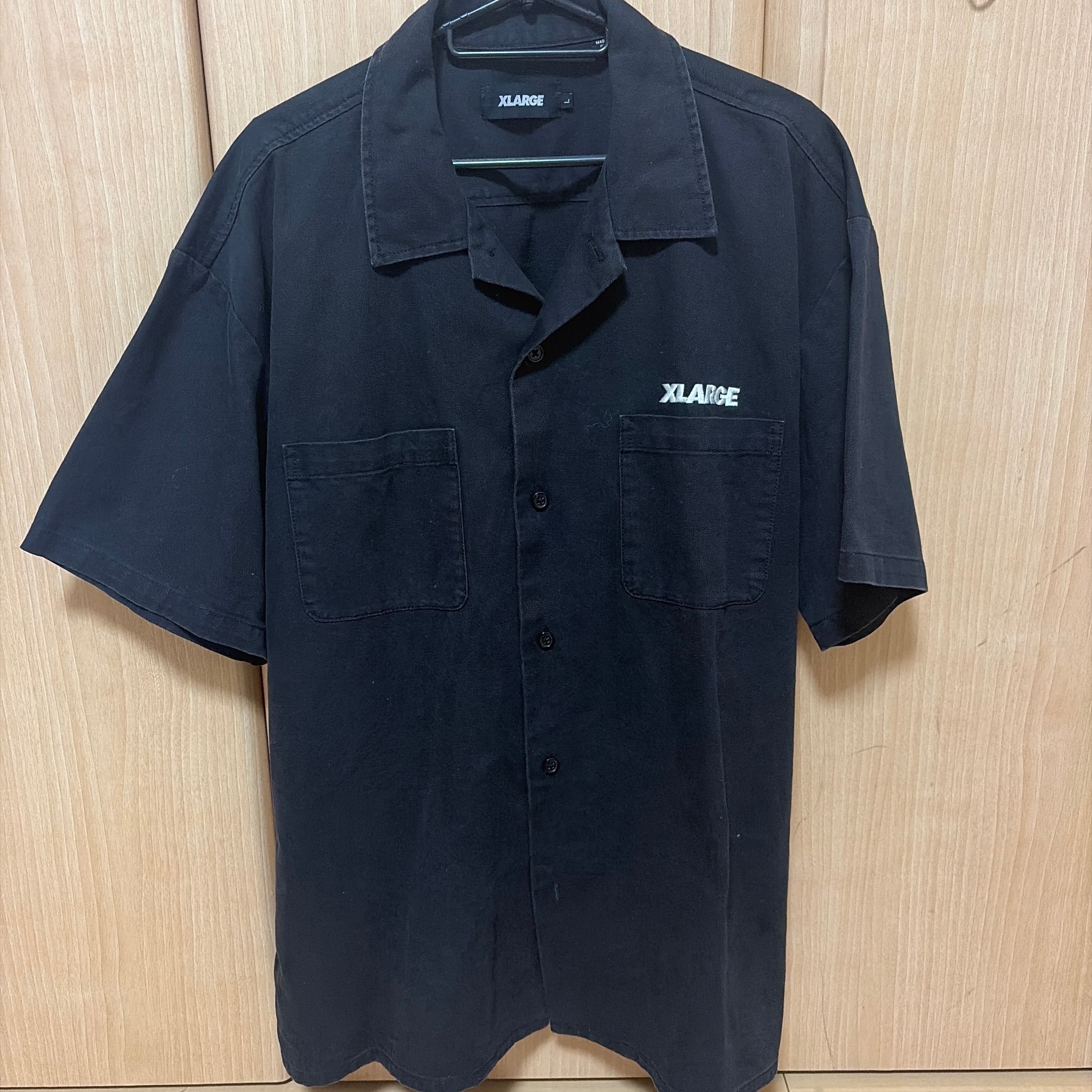 XLARGE エクストララージ 半袖 ワークシャツ ブラック Lサイズ ゴリラロゴ