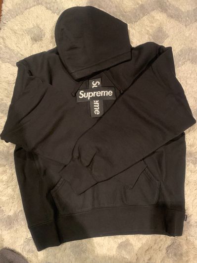 Supreme Cross Box Logo Hooded Sweatshirt "Black"