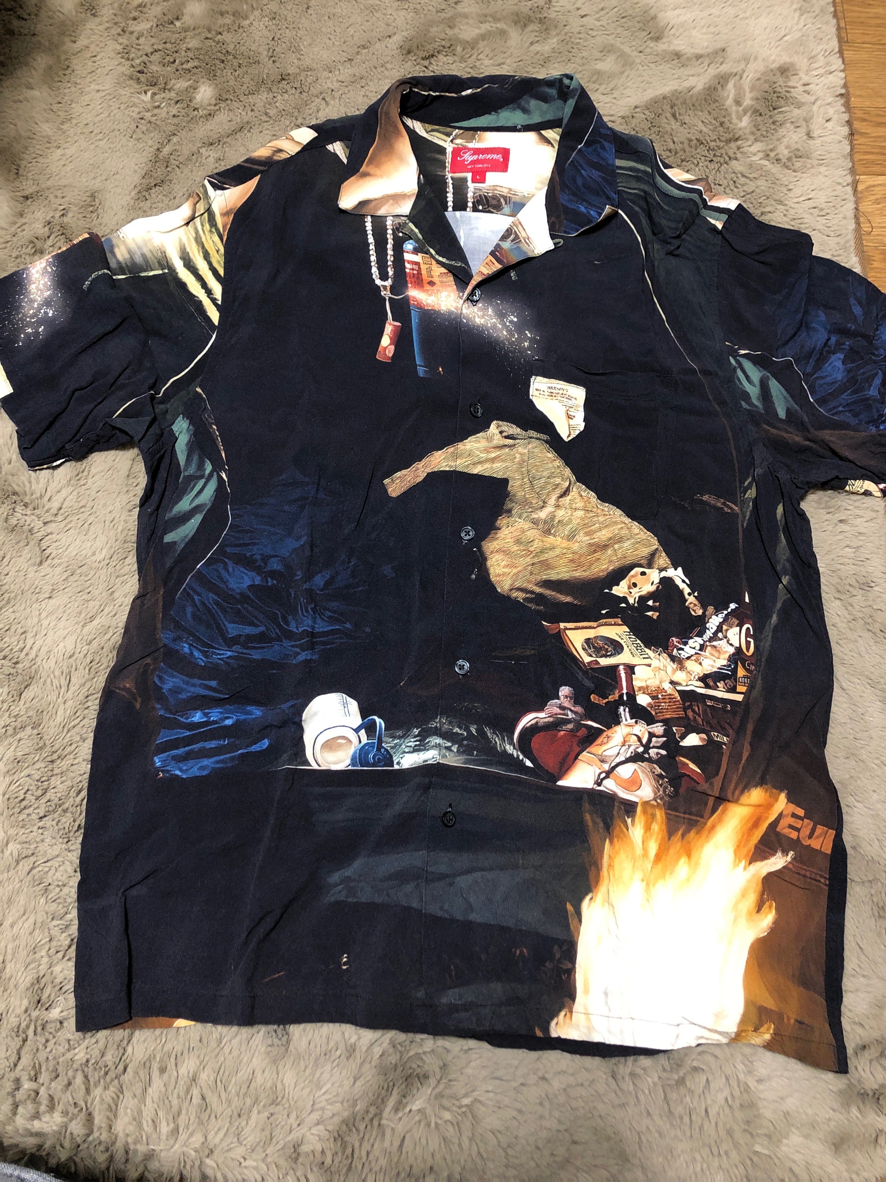 Supreme Firecracker Rayon S/S Shirt "Black"