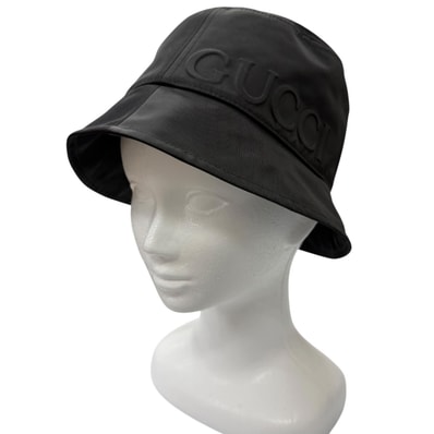 極美品 グッチ ハット ブラック メンズ M/58cm 813534