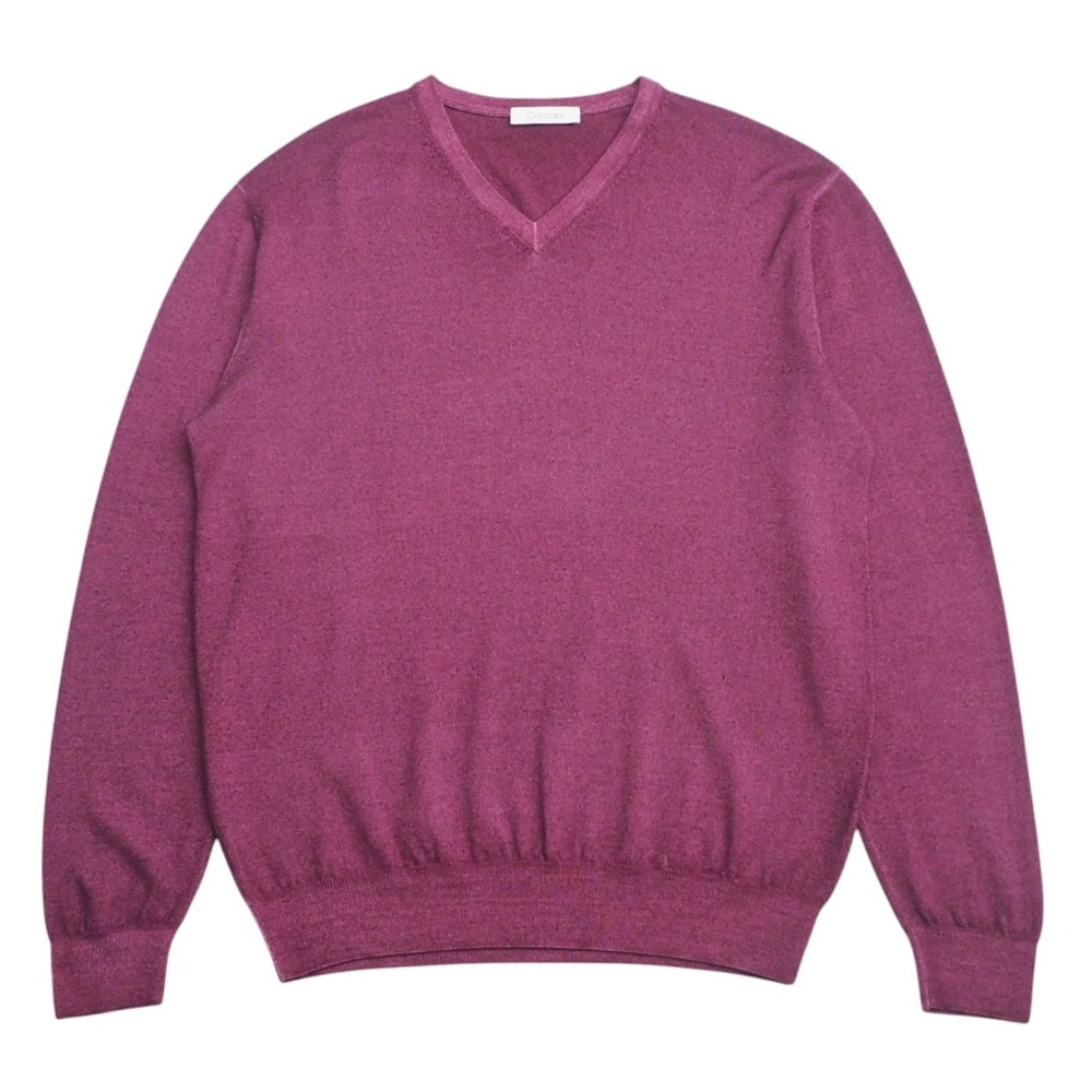 CRUCIANI クルチアーニ ニット サイズ56 ニットセーター プルオーバー トップス ウール パープル【おすすめ】 イタリア製 ブランド古着【中古】20250414/RA4227