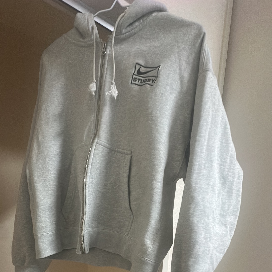 Stussy x Nike Fleece Zip Hoodie "Grey Heather" (US Size) FJ9181-050