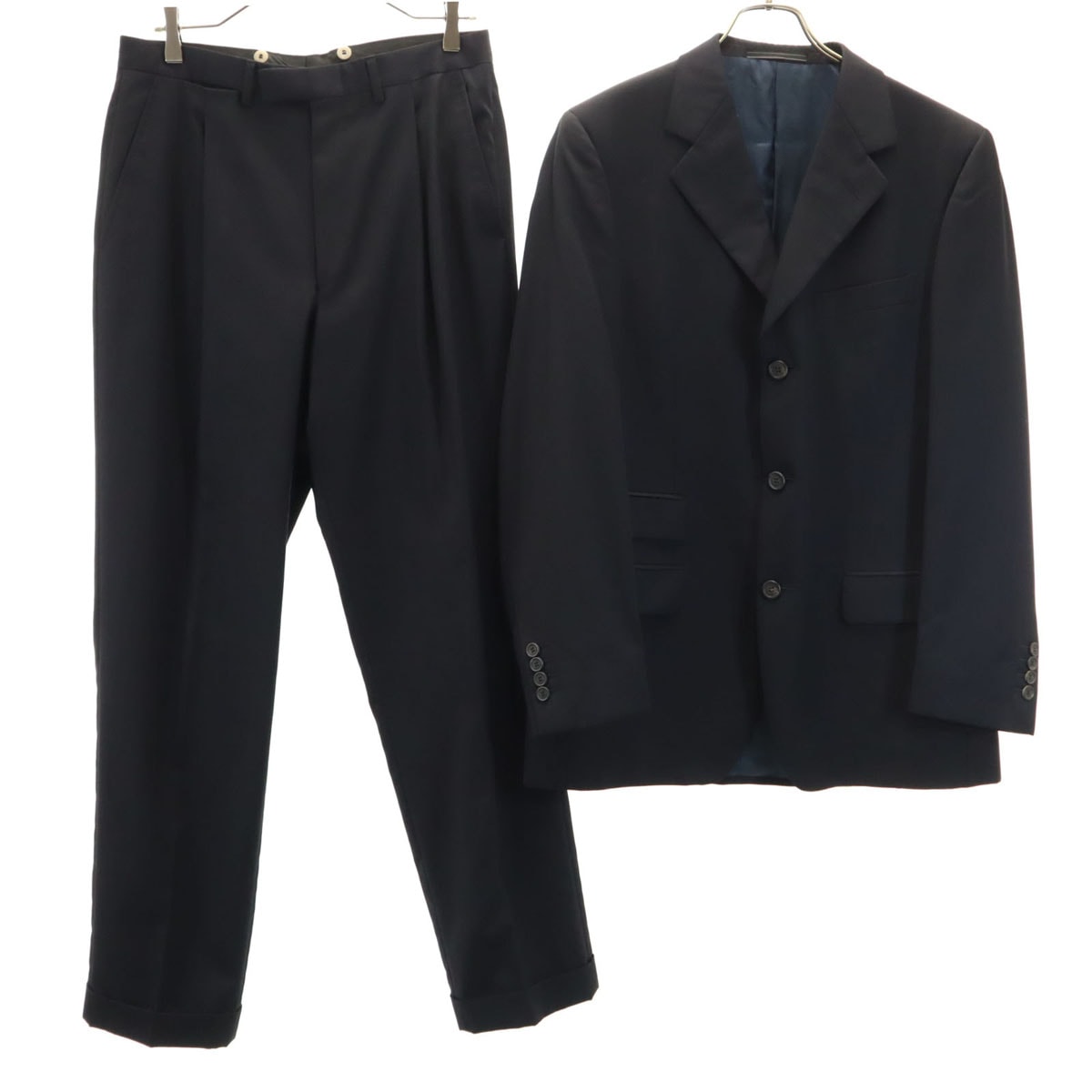 【未使用級】グッチ☆セットアップスーツ☆ブラック☆Mサイズ☆ウール100% グッチGUCCI 裏GGモノグラムストレッチウールチェンジポケット
