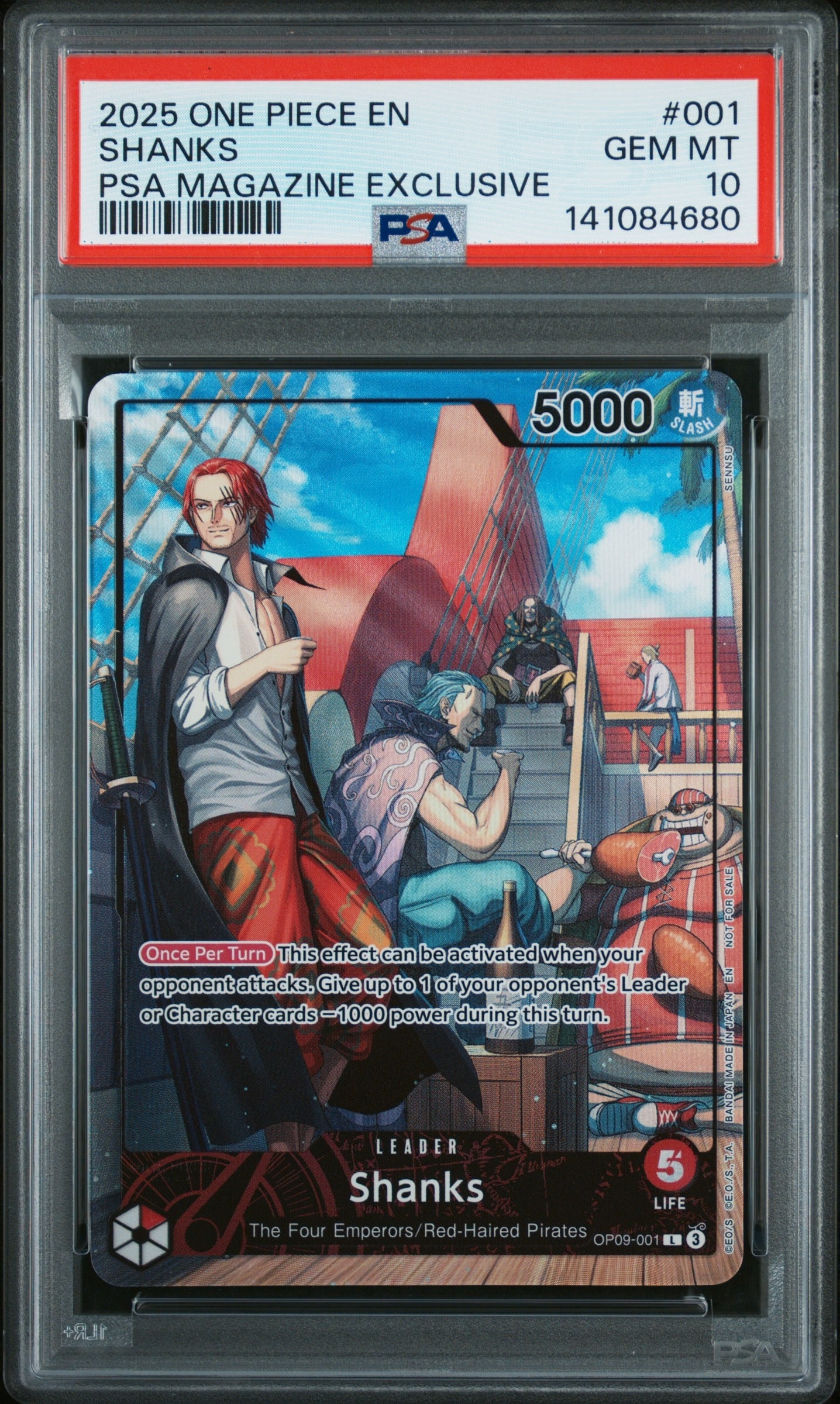 シャンクス L [OP09-001]【英語版】(プロモーションカード「PSA限定コラボプロモカード」)