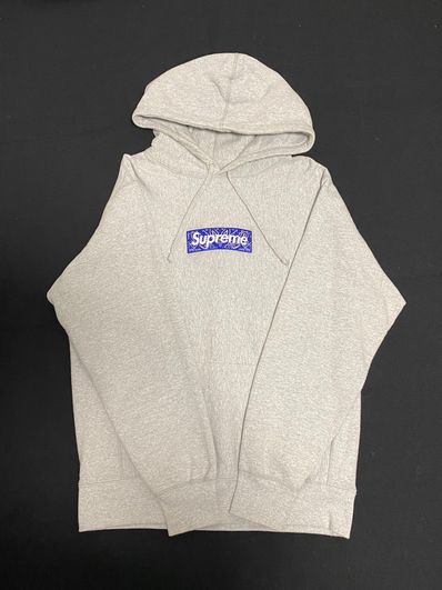 Supreme Bandana Box Logo Hooded Sweatshirt "Grey"