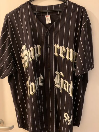 Supreme Love Hate Baseball Jersey "Black"