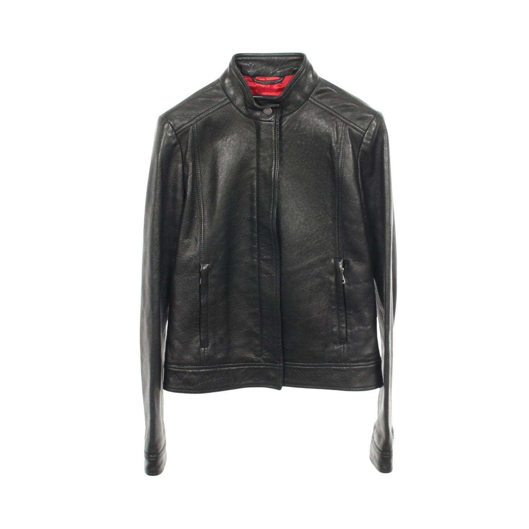 グッチ GUCCI シングル ライダースジャケット 衣料品 アウター レザー レディース ブラック系 【中古】