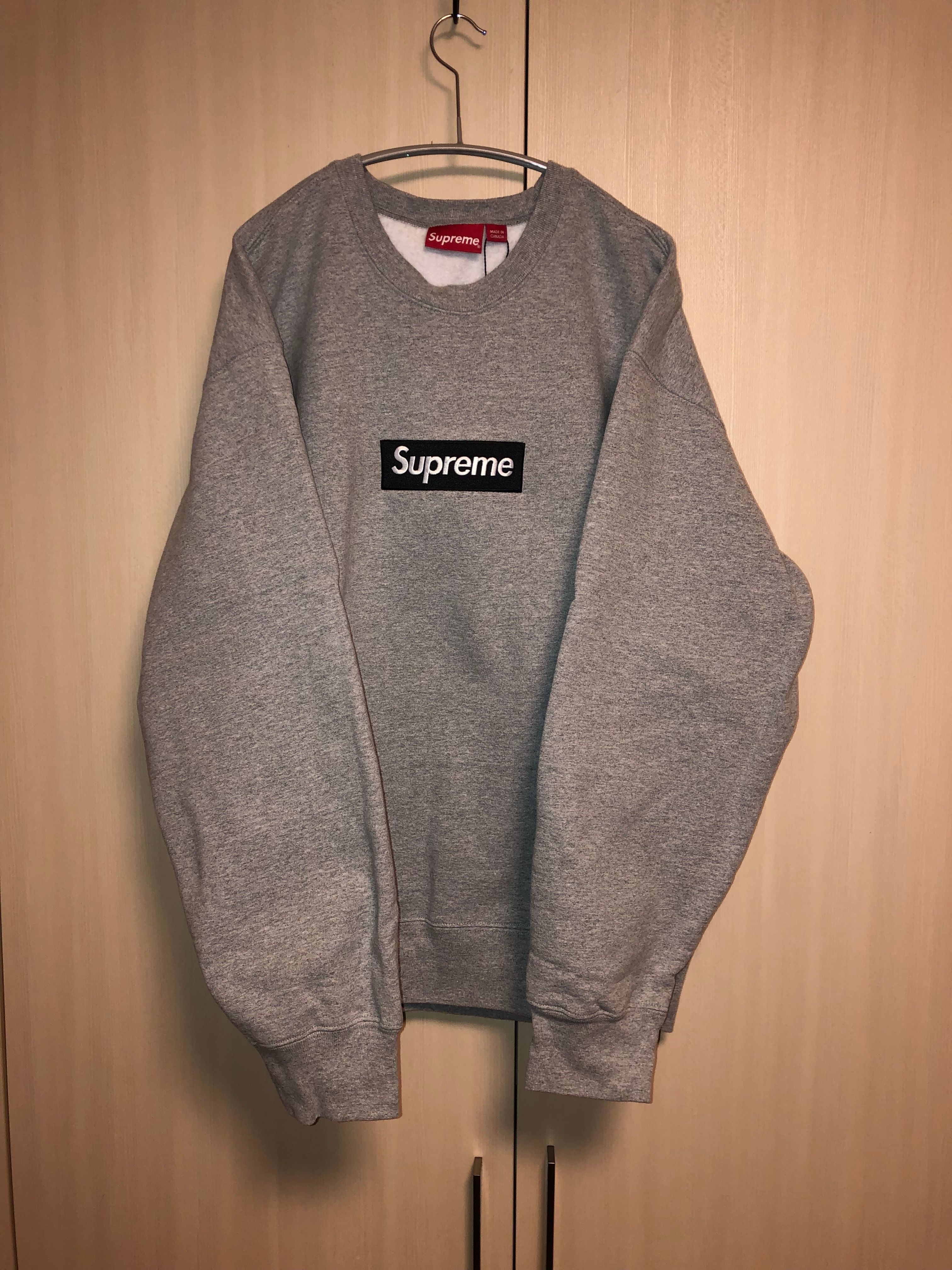 Supreme Box Logo Crewneck "Heather Grey" (22FW)