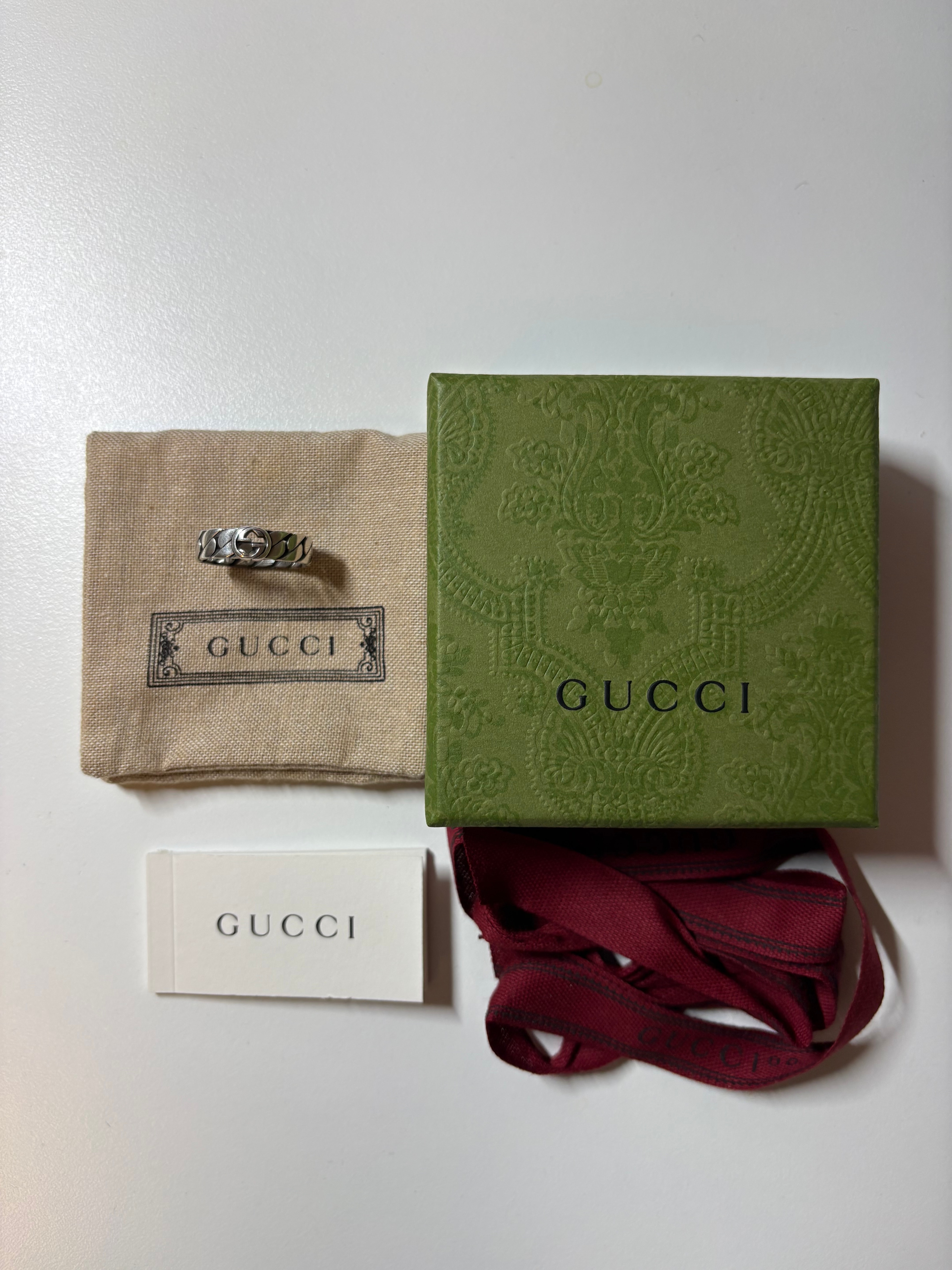 GUCCI Wide Ring With Interlocking G
