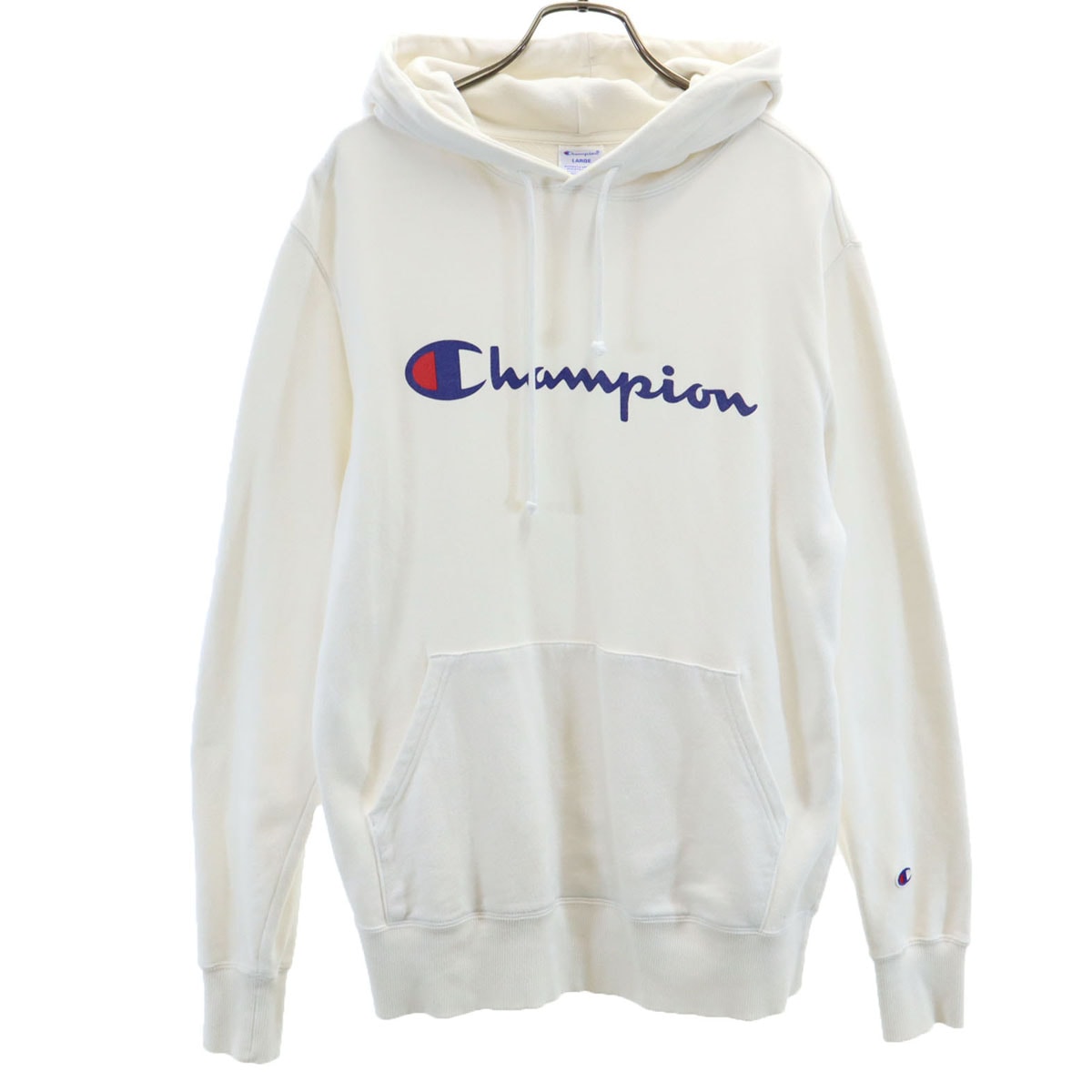 Champion チャンピオン 長袖 スウェットパーカー L ホワイト プルオーバー