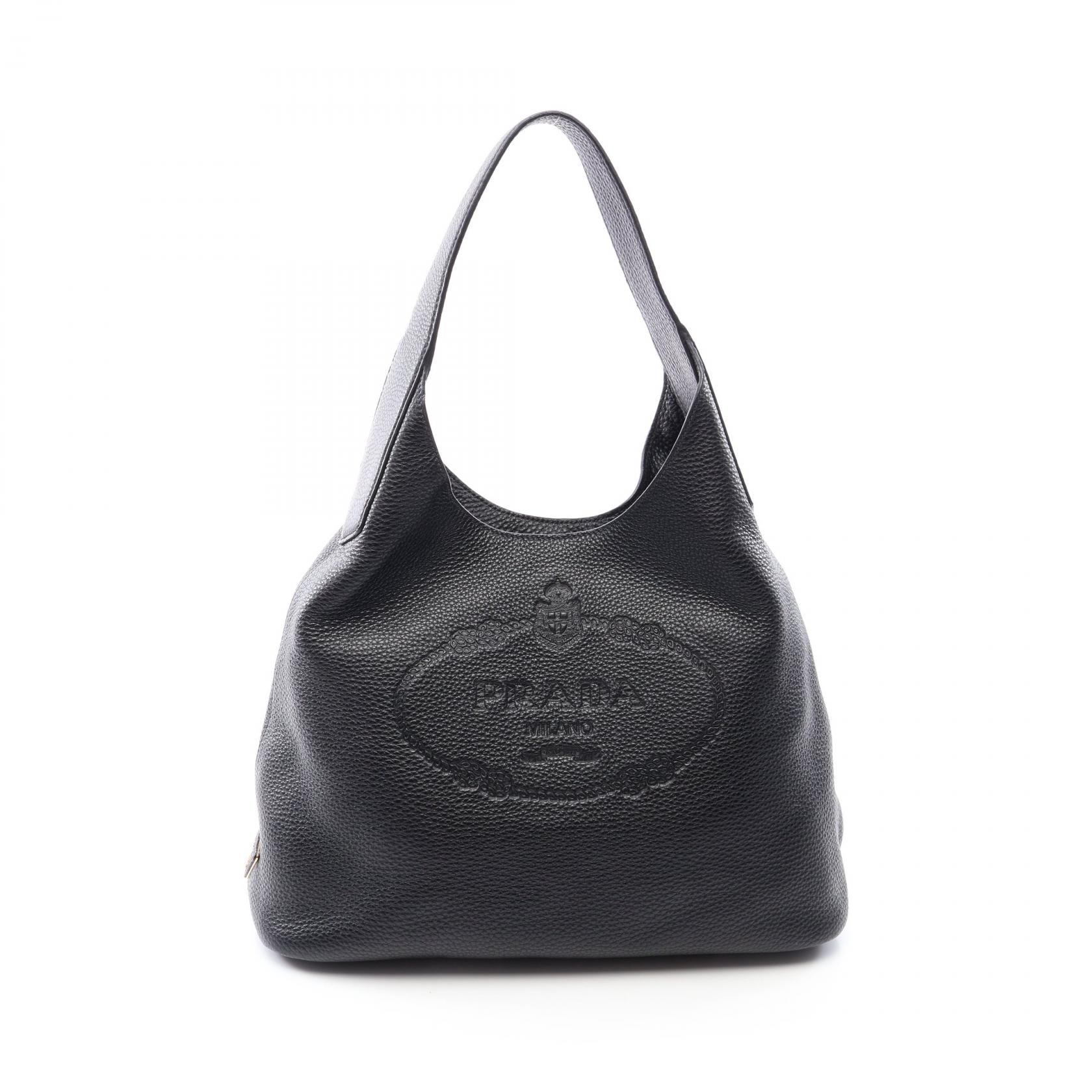 プラダ PRADA VIT.DAINO ショルダーバッグ バッグ レザー レディース ブラック系 【中古】