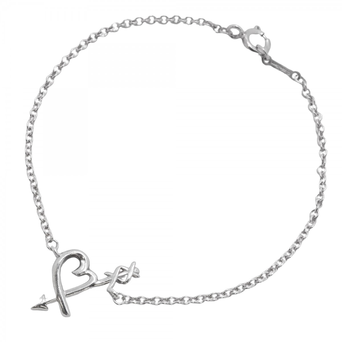 【6jdb0503-k】ティファニー ブレスレット ラビングハート&アロー シルバー925【中古】レディース