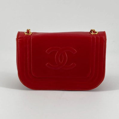 CHANEL(シャネル)ココマーク チェーン ショルダー バッグ 0番台 レッド