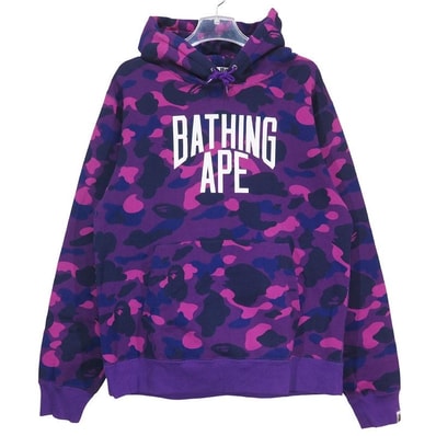 A BATHING APE ア ベイシング エイプ COLOR CAMO NYC LOGO PULLOVER HOODIE 001PPC801004X カラー カモ プルオーバー フーディー パーカー パープル サイズXL