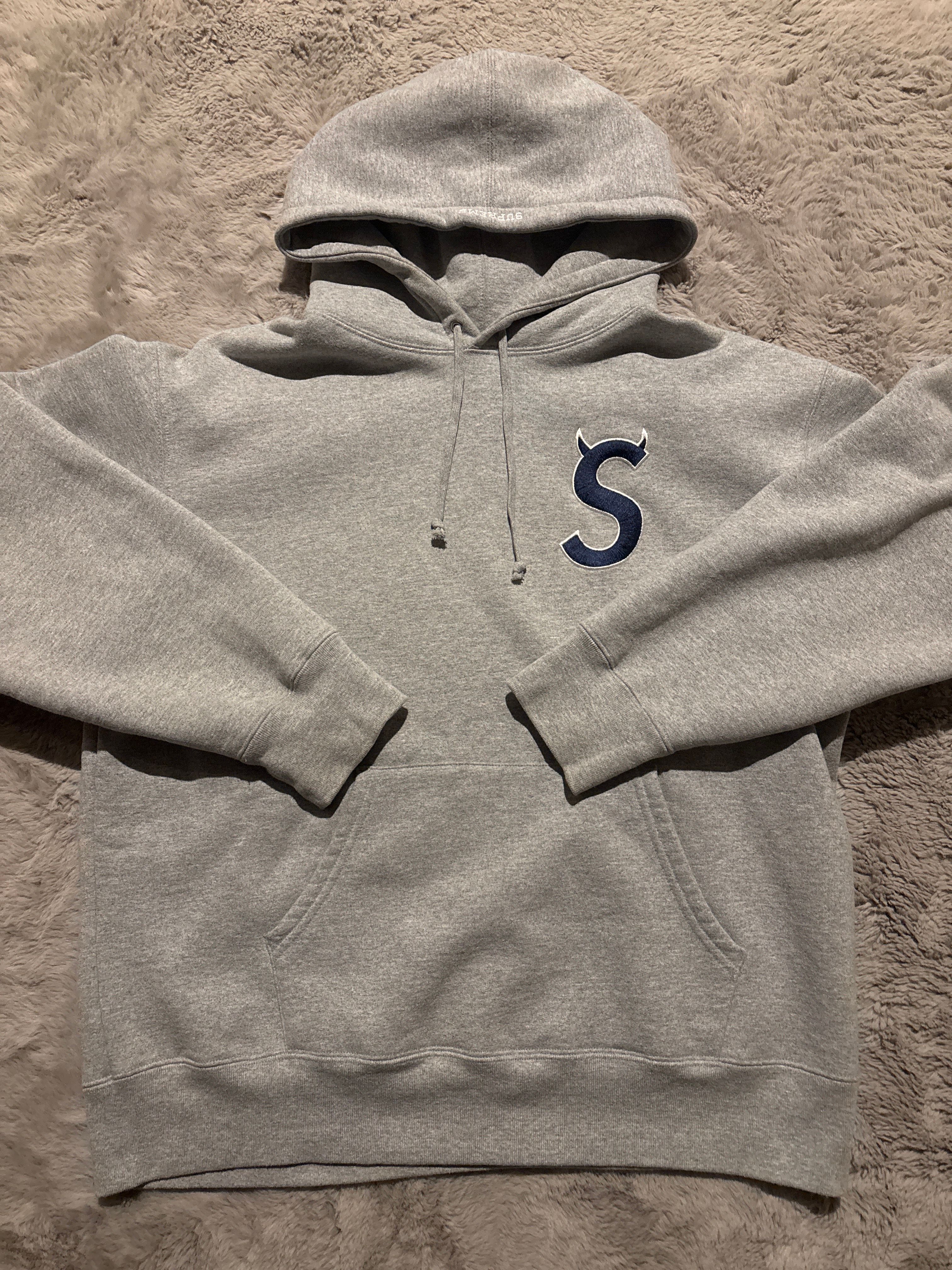 Supreme S Logo Hooded Sweatshirt "Heather Grey" (22FW)
