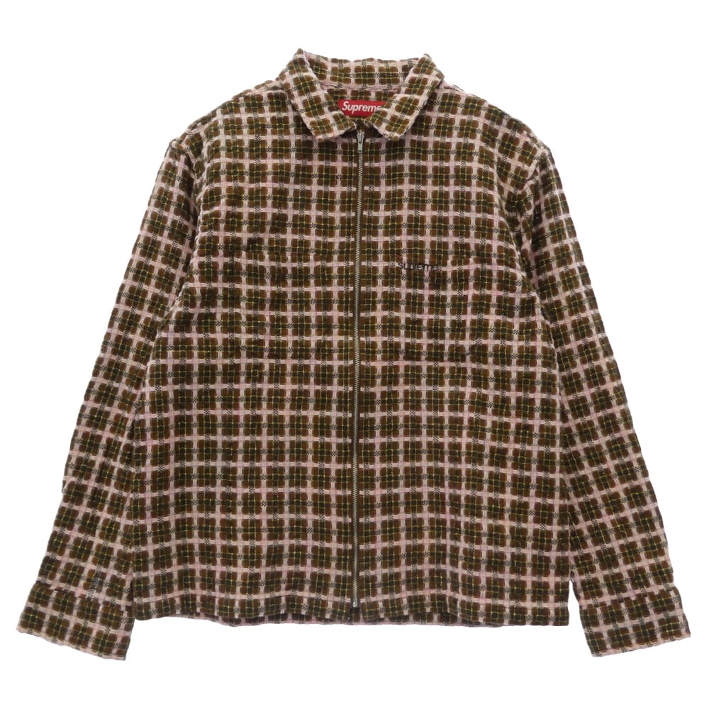 Supreme シュプリーム ジャケット 25AW Metallic Plaid Zip Up Shirt メタリック プレイド ジップアップ シャツ ジャケット ブラウン系 ピンク系 マルチカラー系 M【美品】【中古】