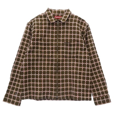 Supreme シュプリーム ジャケット 25AW Metallic Plaid Zip Up Shirt メタリック プレイド ジップアップ シャツ ジャケット ブラウン系 ピンク系 マルチカラー系 M【美品】【中古】