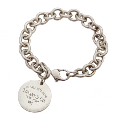 【6jdb0372】ティファニー ブレスレット リターントゥ 丸型 サークル シルバー925【中古】レディース