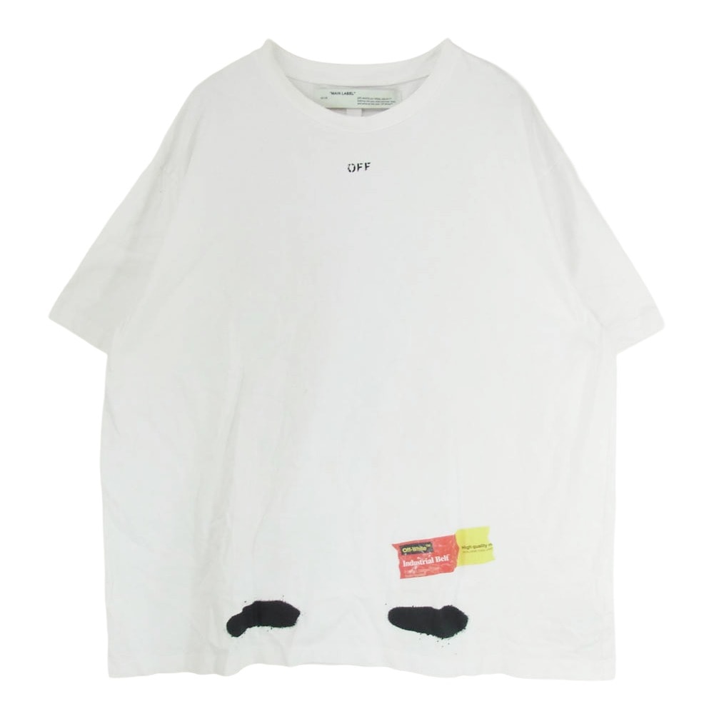OFF-WHITE オフホワイト Tシャツ 19SS OMAA038E19185124 Diagonal Spray Paint Tee ダイアゴナル スプレー ペイント 半袖 Tシャツ ホワイト系 XL【中古】