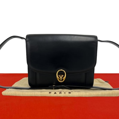 CELINE セリーヌ 金具 レザー ショルダーバッグ ブラック
57913
