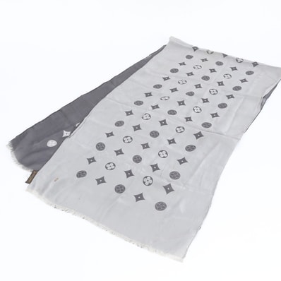 ルイヴィトン モノグラムシルク 混 ストール フリンジスカーフ