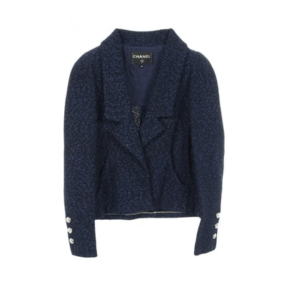 シャネル CHANEL 衣料品 アウター ナイロン ポリエステル / コットン レディース ネイビー系 【中古】