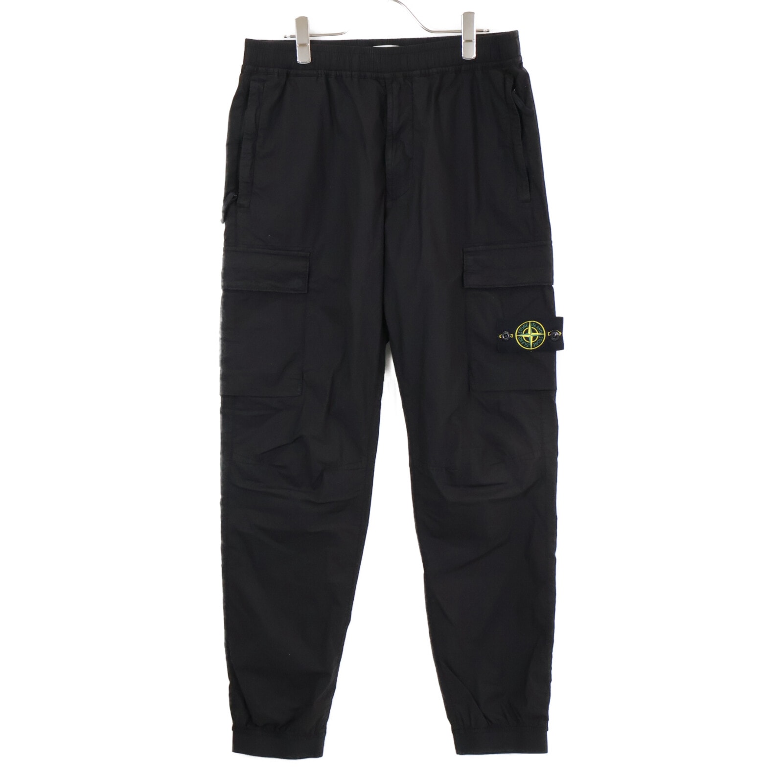 ストーンアイランド 24年製 ブラック STRETCH COTTON TELA PARACADUTE カーゴパンツ 32