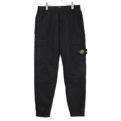 ストーンアイランド 24年製 ブラック STRETCH COTTON TELA PARACADUTE カーゴパンツ 32