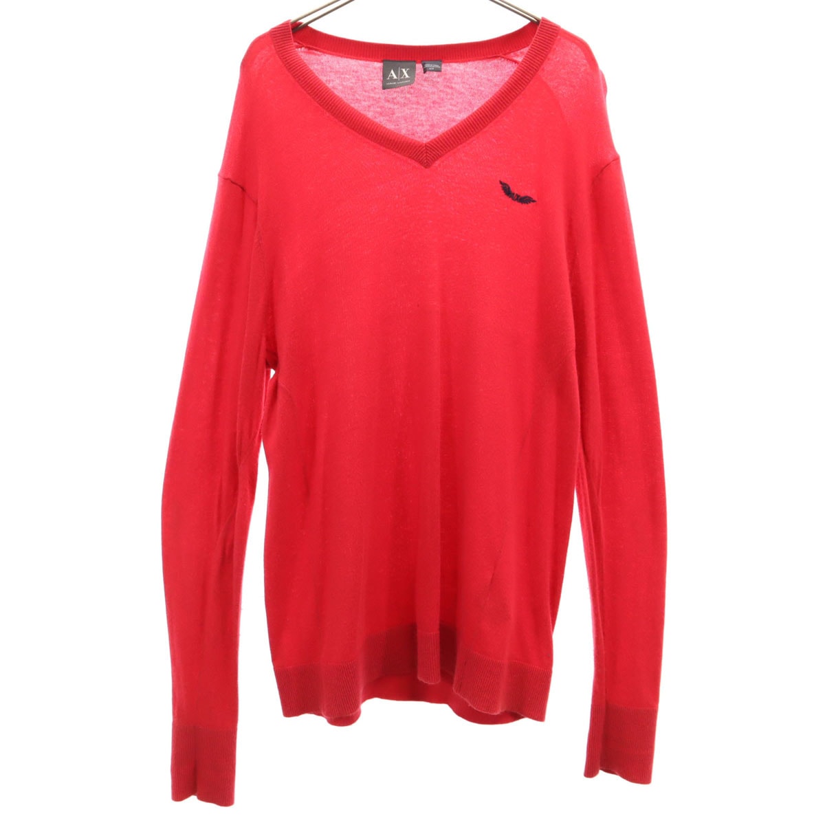 ARMANI EXCHANGE アルマーニエクスチェンジ 長袖 Vネック ニット M レッド セーター