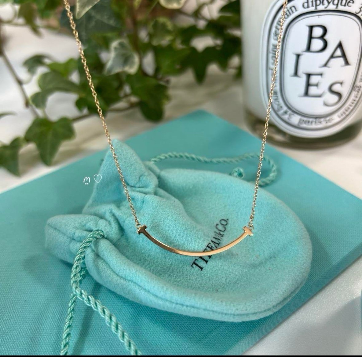 ティファニー ティファニー T スマイル ペンダント (スモール) "ローズゴールド" 60011678