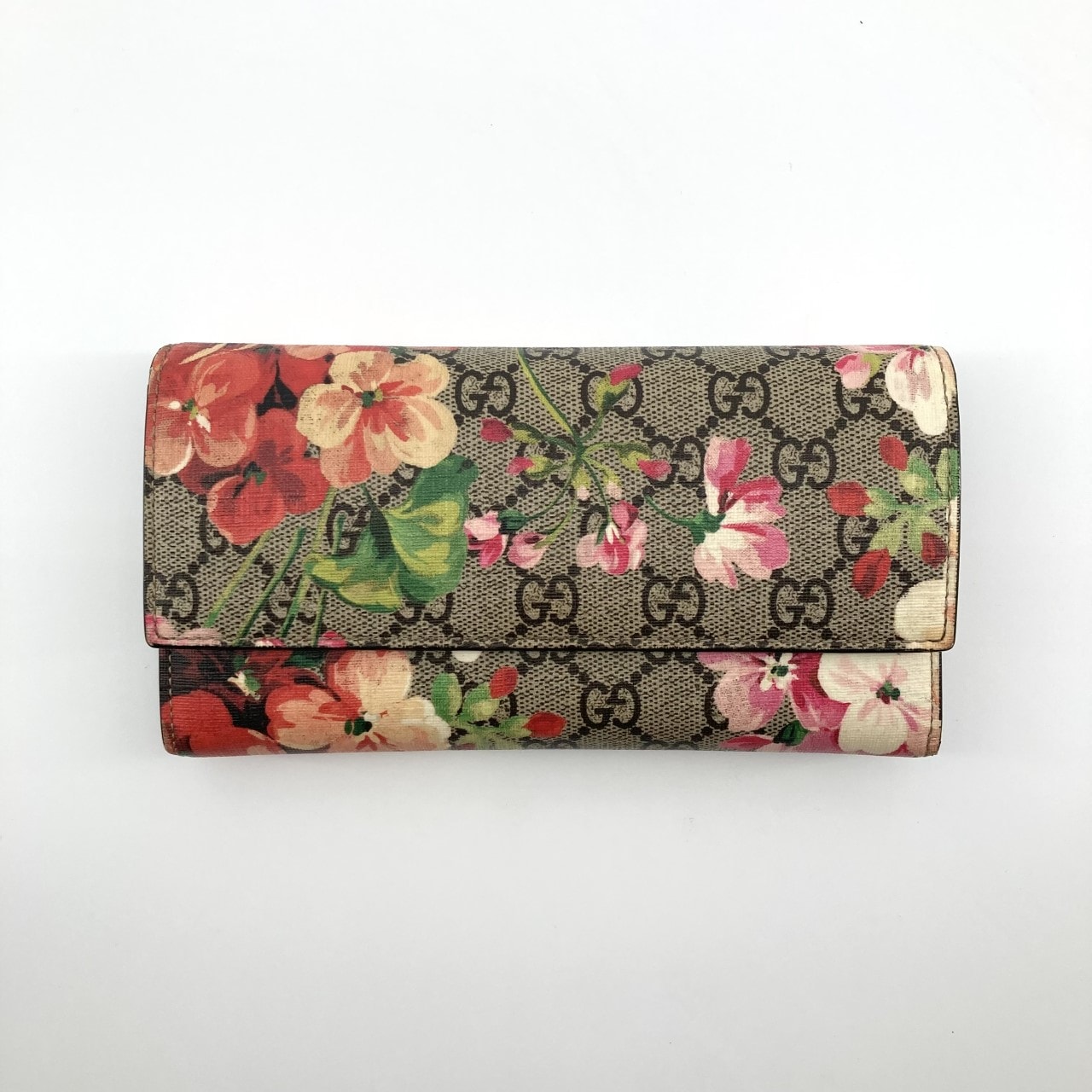 GUCCI(グッチ) GGブルームス コンチネンタル 404070 長財布 ベージュ×マルチカラー