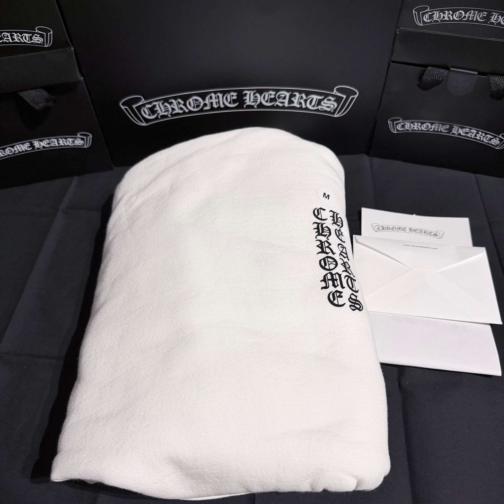 Chrome Hearts Vertical Logo Pullover Hoodie "White"