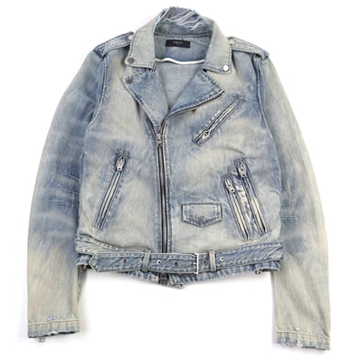 極美品 アミリ Damage Denim Riders Jacket 50