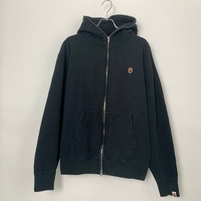 A BATHING APE One Point Regular Fit Full Zip Hoodie Black