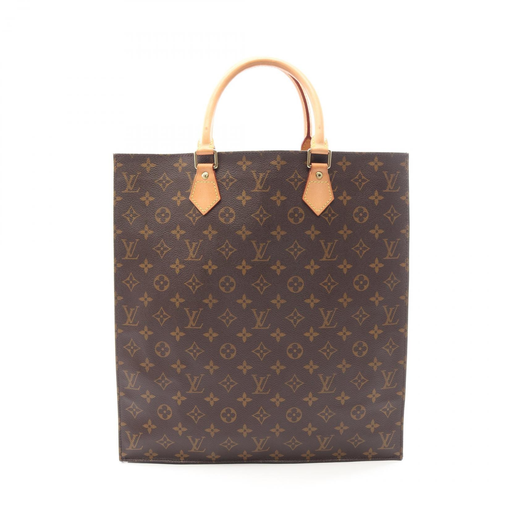 ルイ・ヴィトン LOUIS VUITTON サックプラ トートバッグ バッグ PVCコーティングキャンバス レザー モノグラム レディース ブラウン系 M51140 【中古】