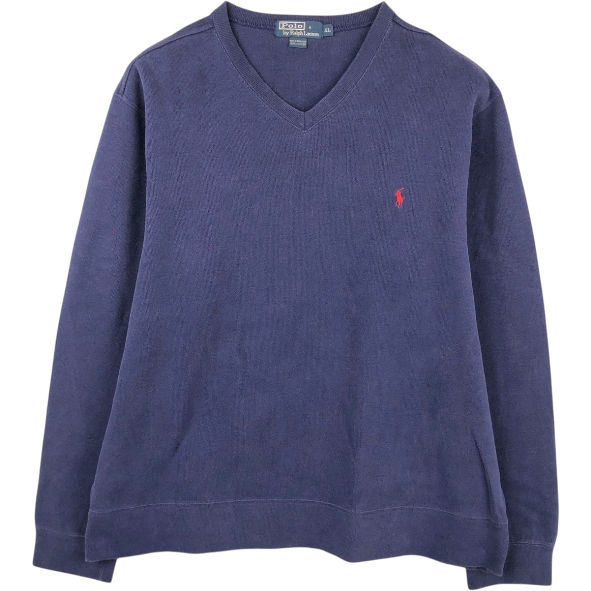古着 ラルフローレン Ralph Lauren POLO by Ralph Lauren Vネック ワンポイントロゴスウェットシャツ トレーナー メンズXL相当/eaa679087