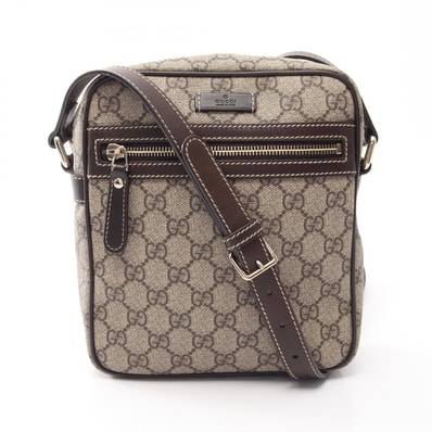 グッチ GUCCI GGスプリーム ショルダーバッグ バッグ PVCコーティングキャンバス レザー レディース ベージュ系 / ブラウン系 233268 【中古】
