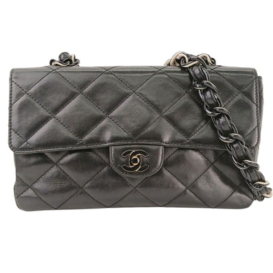CHANEL シャネル マトラッセ プラスチック チェーンショルダーバッグ 6番台 ショルダーバッグ A15269 ラムスキン ブラック レディース【中古】