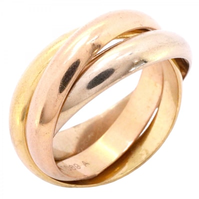 【6jdb0423】カルティエ リング トリニティ クラシックモデル K18YG イエローゴールド K18WG ホワイトゴールド K18PG ピンクゴールド #55【中古】メンズ レディース ユニセックス