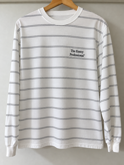 ENNOY Panel Border L/S T-Shirt "White"