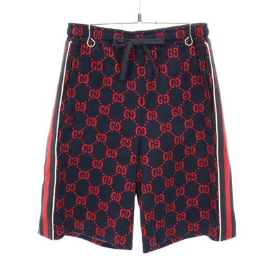 グッチ GUCCI ジャンボGG パンツ 衣料品 ボトムス コットン メンズ ネイビー系 / レッド系 【中古】