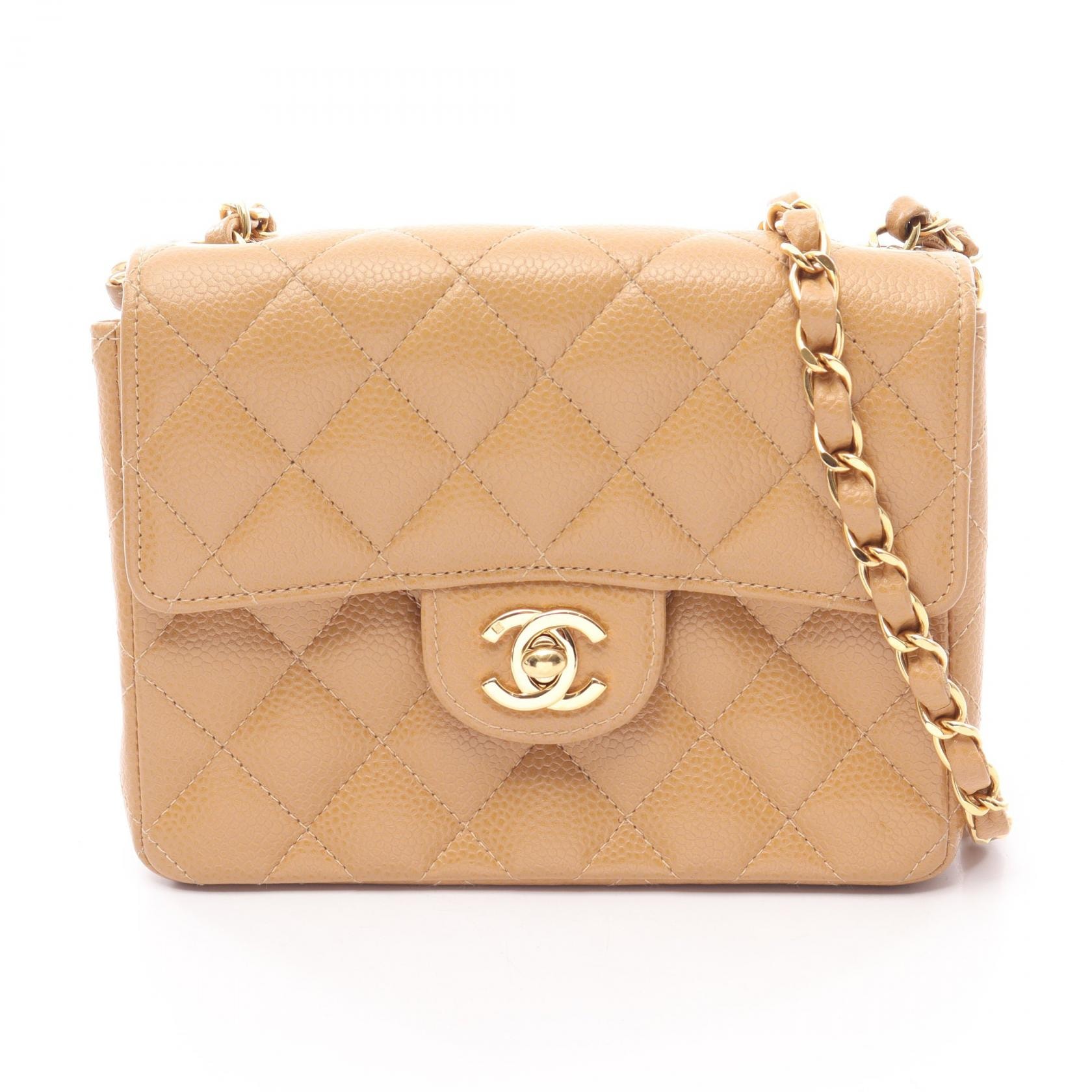 シャネル CHANEL ミニマトラッセ ショルダーバッグ バッグ カーフ(牛革) レディース ベージュ系 A01115 【中古】