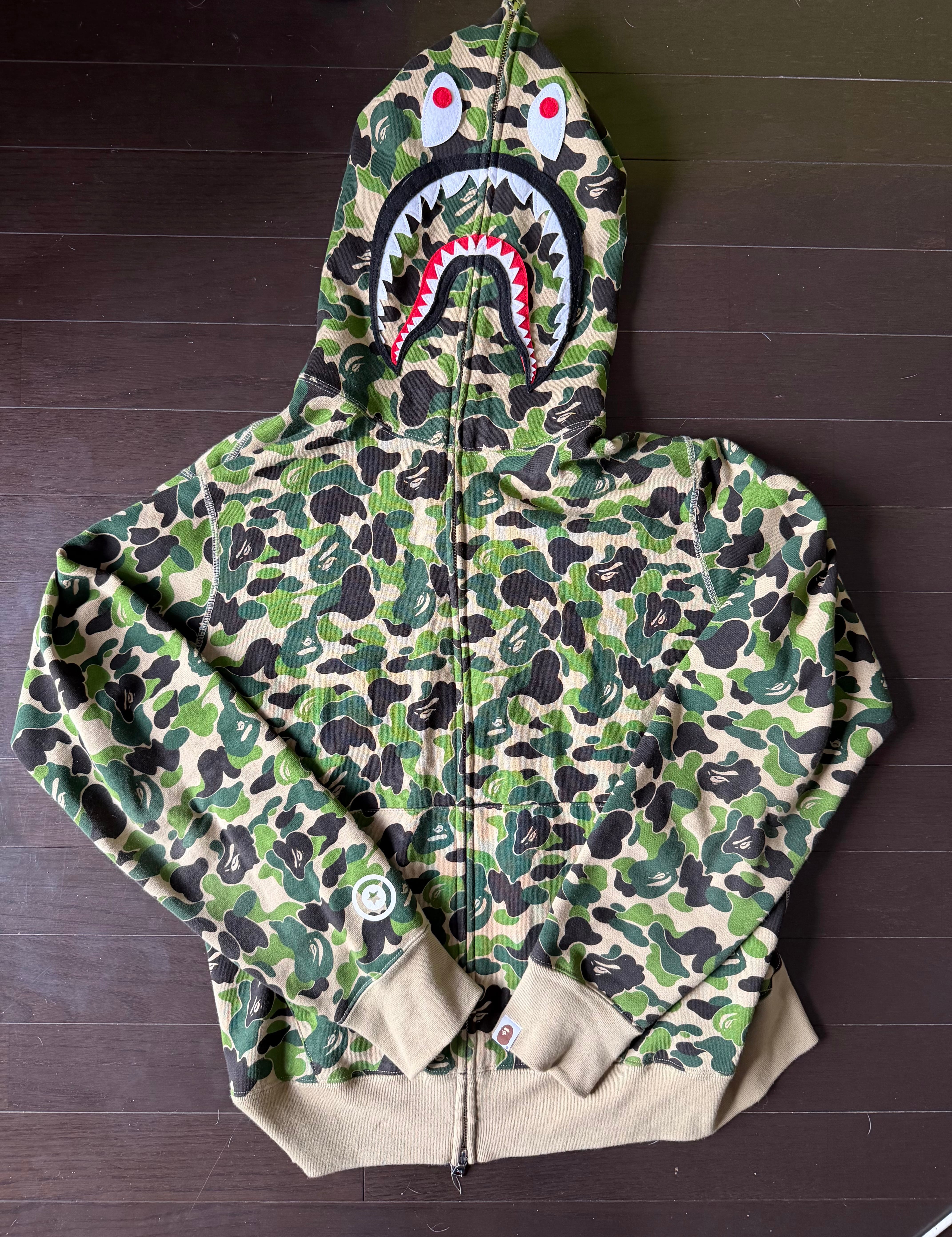 A BATHING APE ABC Camo Shark Full Zip Hoodie "Green"