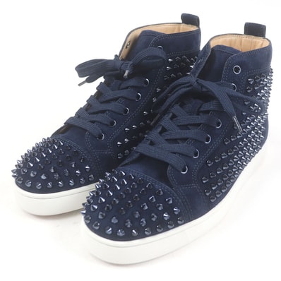 未使用品 クリスチャンルブタン
ハイカットスニーカー LOUIS FLAT ネイビー メンズ 40.5 3101212