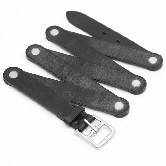 HERMES エルメス 折り畳みレザーベルト サイズ 90 Etriviere エトリヴィエール クルードセル セリエボタン 小物 箱/袋付属 ブラック 黒 N刻印 フランス製