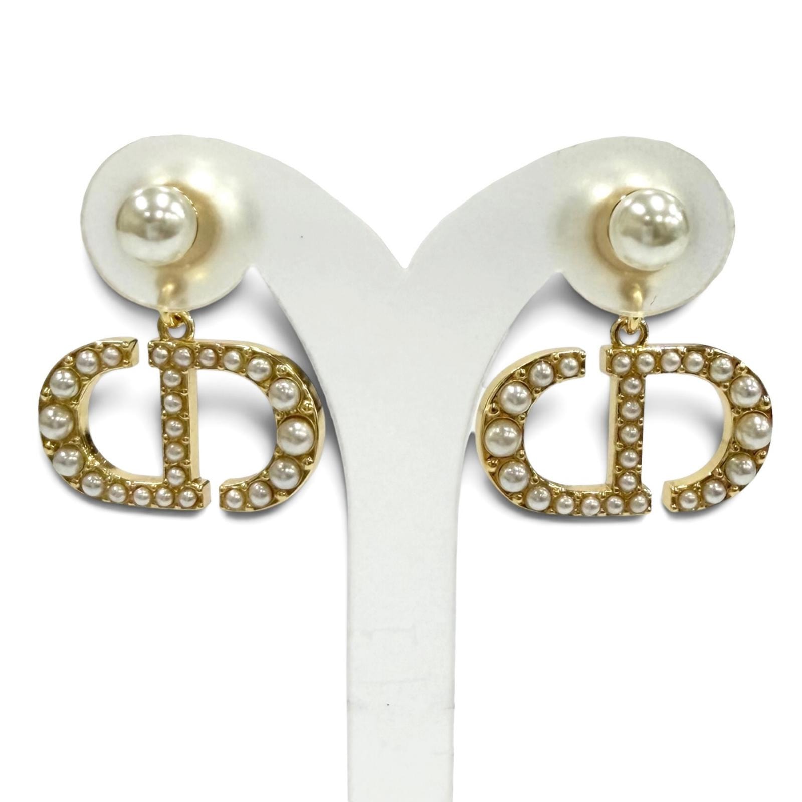 未使用品 ディオール Dior Tribales ピアス ホワイト レディース